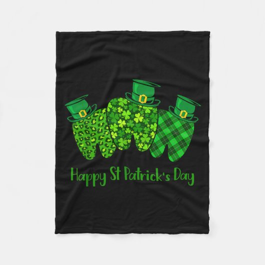 Couverture Polaire Happy St Patrick's Day Dental Istant Tooth Irish G (Devant)