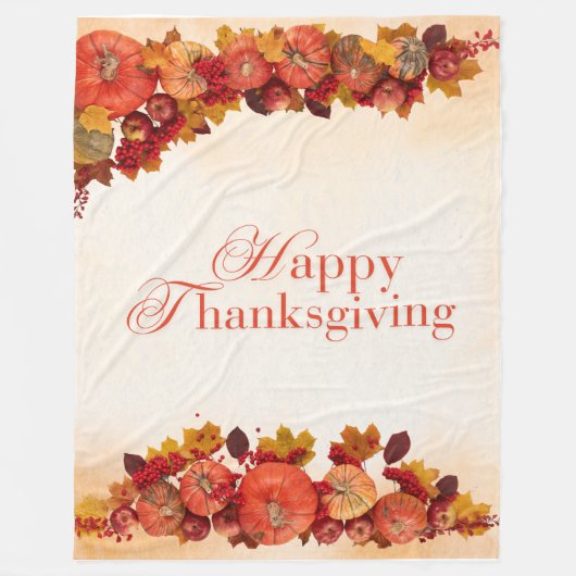 Couverture Polaire Happy Thanksgiving (Devant)