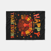 Couverture Polaire Happy Thanksgiving Funny Turkey Day Family Dinner  (Devant (Horizontal))