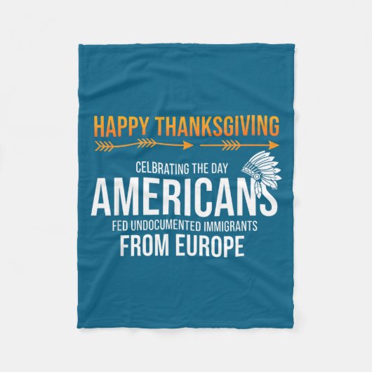 Couverture Polaire Happy Thanksgiving, Native American Truth_ America (Devant)