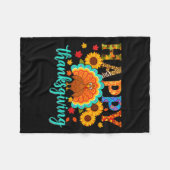 Couverture Polaire Happy Thanksgiving Turkey &amp; Sunflower, Thanksg (Devant (Horizontal))