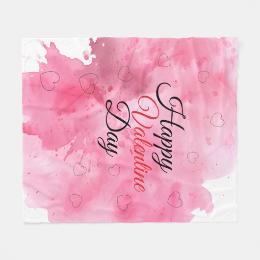 Couverture Polaire Happy Valentine Day (Devant (Horizontal))