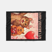 Couverture Polaire Happy Valentines 2026 Cute Cat Capybara Party Art (Devant (Horizontal))