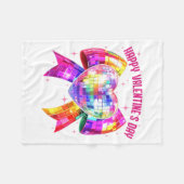 Couverture Polaire Happy Valentine's Day Coquette Disco Ball Heart Gi (Devant (Horizontal))