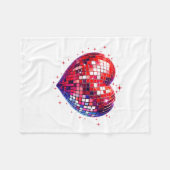 Couverture Polaire Happy Valentine's Day Funny Coquette Red Disco Bal (Devant (Horizontal))