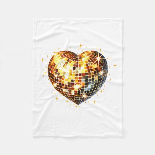 Couverture Polaire Happy Valentine's Day Funny Gold Coquette Disco Ba (Devant)