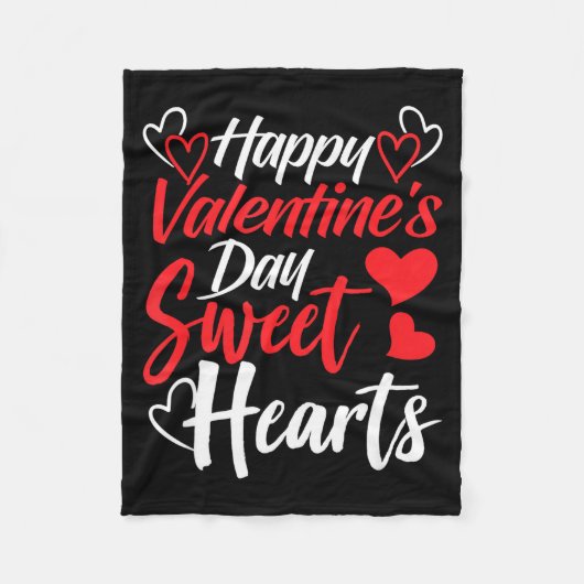 Couverture Polaire Happy Valentine's Day Sweet Hearts Couples Valenti (Devant)