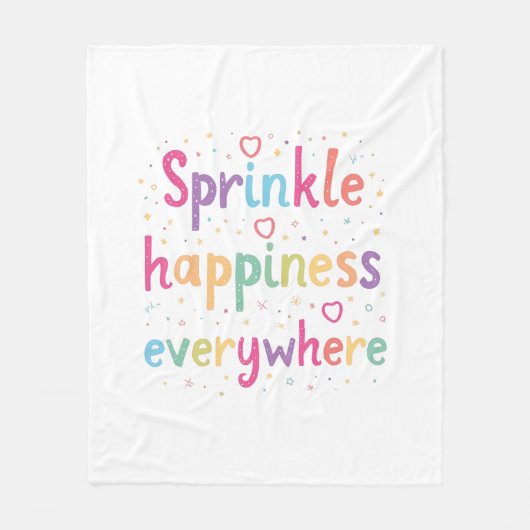 Couverture Polaire Happy Vibes Sprinkle Happiness Confetti Art (Devant)