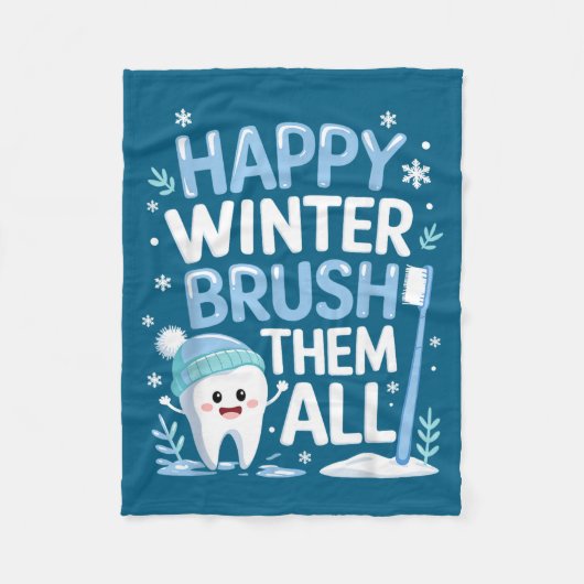 Couverture Polaire Happy Winter Bruhem All Teeth Dental Dentist Chris (Devant)
