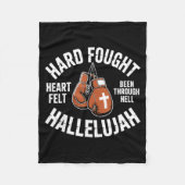 Couverture Polaire Hard Fought Hallelujah Boxing Gloves Christian Box (Devant)