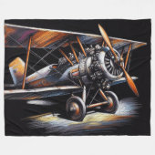 Couverture Polaire Hard Pastel Antique Biplane Avion Avion (Devant (Horizontal))