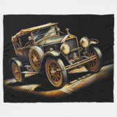 Couverture Polaire Hard Pastel Black Antique Car (Devant (Horizontal))