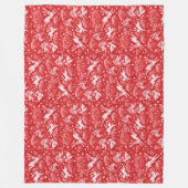 Couverture Polaire Hares Neige Champ Blanc lapins Motif d'hiver Rouge (Devant)