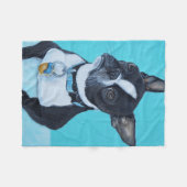 Couverture Polaire Haricots the Boston Terrier Painting (Devant (Horizontal))