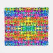 Couverture Polaire [Harlequin Cravate-Dye] À damiers fractal diamant (Devant (Horizontal))