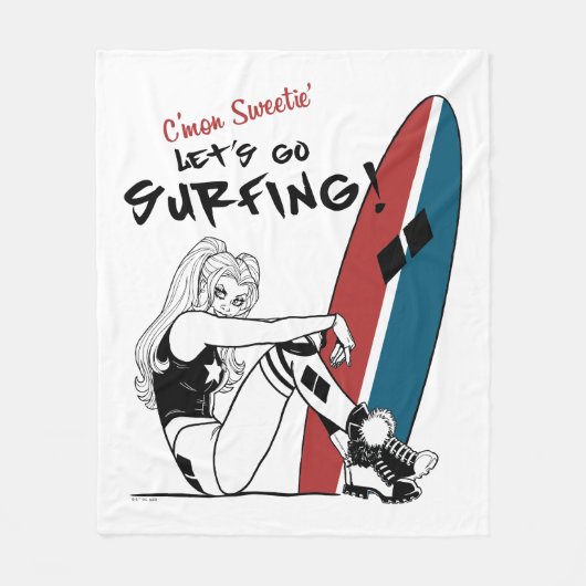 Couverture Polaire Harley Quinn - Allons surfer (Devant)