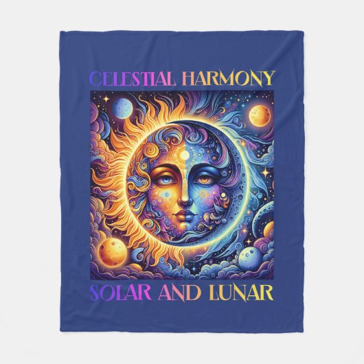 Couverture Polaire Harmonie céleste Soleil et Lune, Astrologie (Devant)