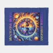 Couverture Polaire Harmonie céleste Soleil et Lune, Astrologie (Devant (Horizontal))