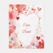 Couverture Polaire Harmonie florale | Amour (Devant)