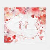 Couverture Polaire Harmonie florale | Amour (Devant (Horizontal))