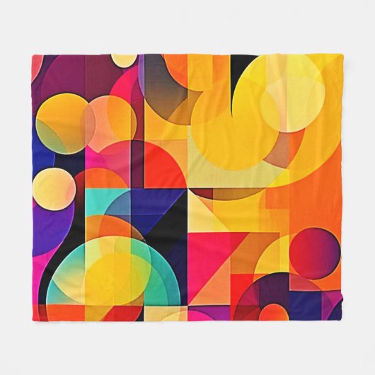 Couverture Polaire Harmonie géométrique vive (Devant (Horizontal))