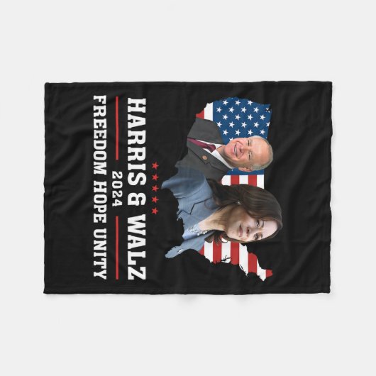 Couverture Polaire Harris W 2024 Freedom Hope Unity Political Kamala (Devant (Horizontal))