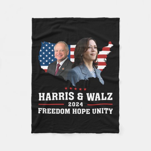 Couverture Polaire Harris W 2024 Freedom Hope Unity Political Kamala (Devant)