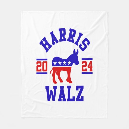 Couverture Polaire Harris Walz 2024 pour le président Patriotic Democ (Devant)