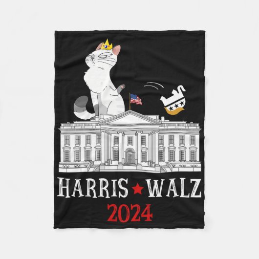 Couverture Polaire Harris Won 2024 President Election Funny Cat Ladie (Devant)