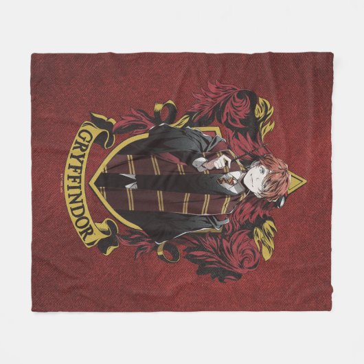 Couverture Polaire HARRY POTTER™ | Anime Ron Weasley House Crest (Devant (Horizontal))