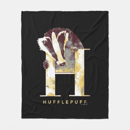 Couverture Polaire Harry Potter | Aquarelle Badger HUFFLEPUFF™ (Devant)