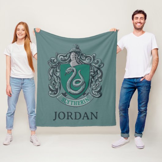 Couverture Polaire Harry Potter | Blason de Serpentard Vert (En situation)