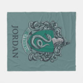 Couverture Polaire Harry Potter | Blason de Serpentard Vert (Devant (Horizontal))