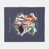 Couverture Polaire Harry Potter | Blason HOGWARTS™ Aquarelle (Devant (Horizontal))