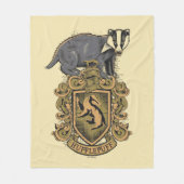 Couverture Polaire Harry Potter | Cimier de Hufflepuff avec Badger (Devant)