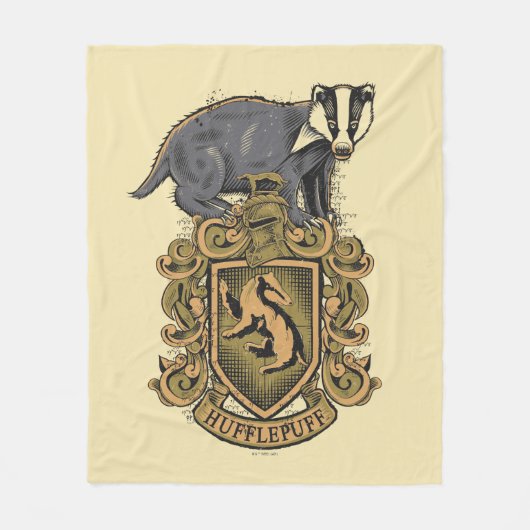 Couverture Polaire Harry Potter | Cimier de Hufflepuff avec Badger (Devant)