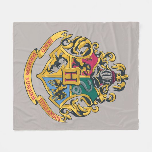 Couverture Polaire Harry Potter | Cimier de Poudlard - Couleur complè (Devant (Horizontal))