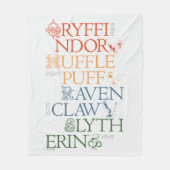 Couverture Polaire HARRY POTTER™ | Délicat Sketch HOGWARTS™ Maisons (Devant)