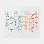 Couverture Polaire HARRY POTTER™ | Délicat Sketch HOGWARTS™ Maisons (Devant (Horizontal))