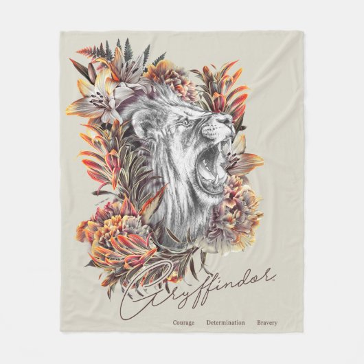 Couverture Polaire HARRY POTTER™ GRYFFINDOR™ Floral Graphisme (Devant)