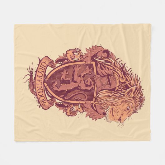 Couverture Polaire Harry Potter | Gryffindor Lion Crest (Devant (Horizontal))