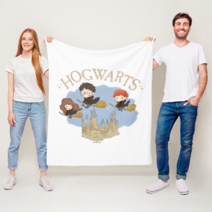 Couverture Polaire HARRY POTTER™, Hermione & Ron Fly Over HOGWARTS™