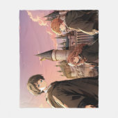 Couverture Polaire HARRY POTTER™ Hermione & Ron HOGWARTS™ Scène d'ani (Devant)