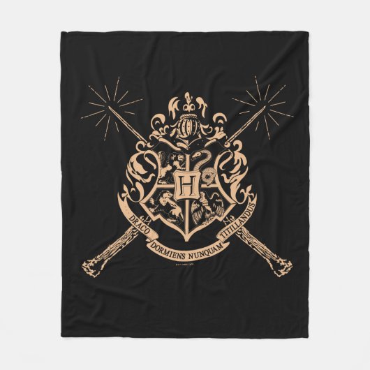 Couverture Polaire Harry Potter | Hogwarts Crossed Wands Crest (Devant)