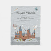 Couverture Polaire Harry Potter Hogwarts statistiques de naissance de (Devant)