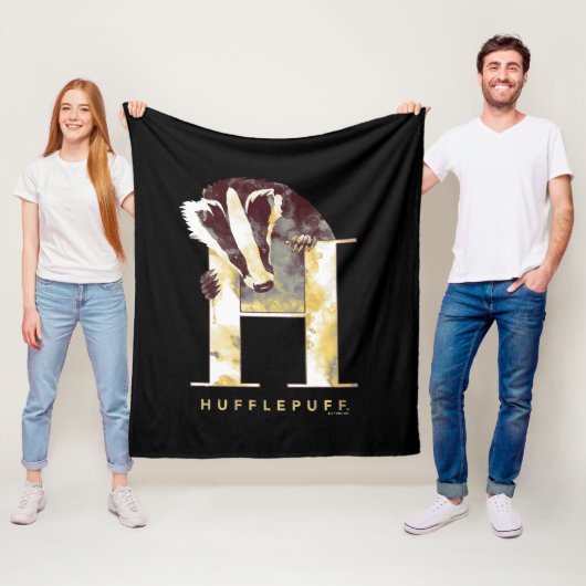 Couverture Polaire Harry Potter | HUFFLEPUFF™ Blaireau Aquarelle (En situation)