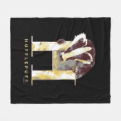 Couverture Polaire Harry Potter | HUFFLEPUFF™ Blaireau Aquarelle (Devant (Horizontal))