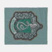 Couverture Polaire Harry Potter | Rétro Mighty Blason de Slytherin (Devant (Horizontal))