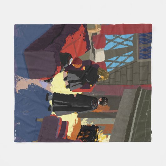 Couverture Polaire HARRY POTTER™, Ron & Hermione dans la salle commun (Devant (Horizontal))