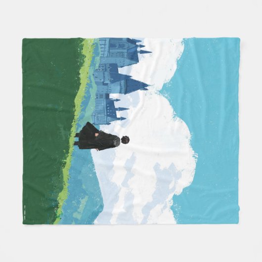 Couverture Polaire HARRY POTTER™ Surplombant le château HOGWARTS™ (Devant (Horizontal))